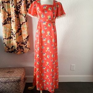 Vintage Floral Maxi Dress